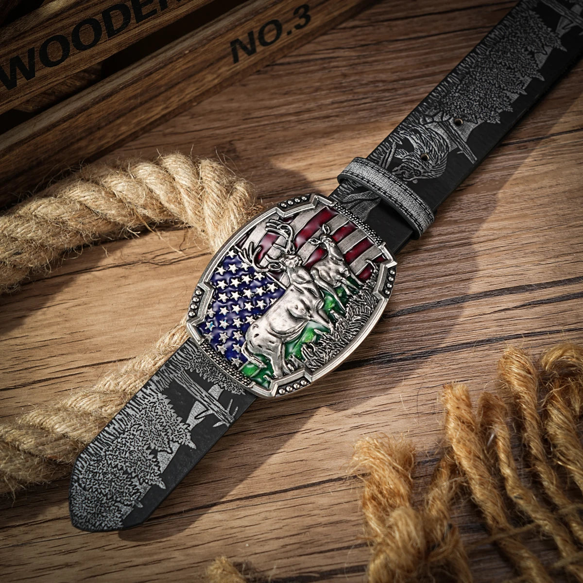 Western Cowboy American Deer belt