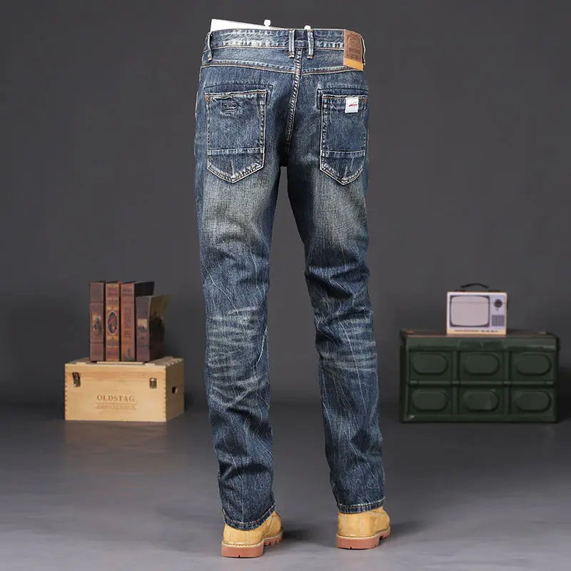 Vintage Country Style Straight Jeans