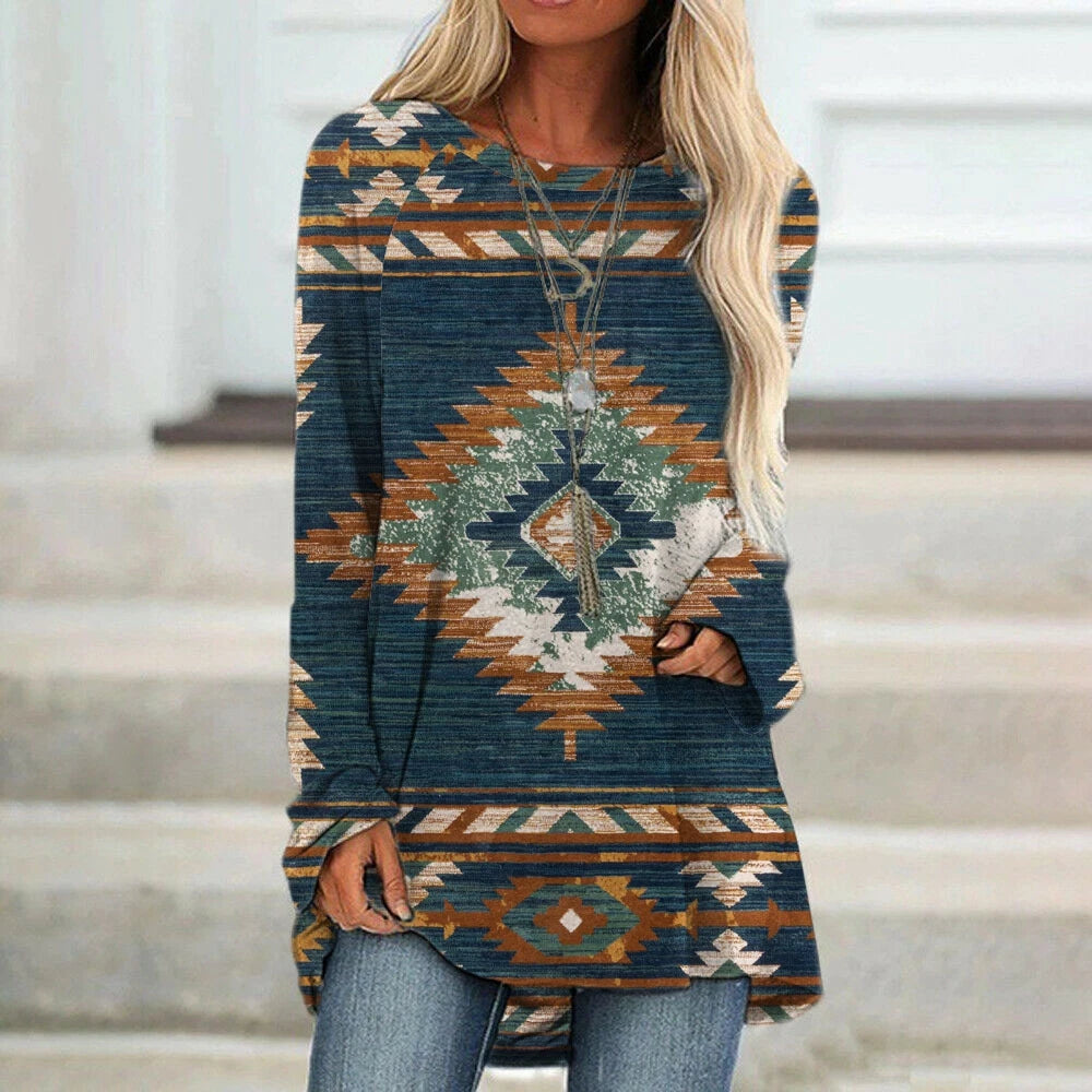 Women's long sleeved Vintage Western Style Sweatshirt in a range of designs