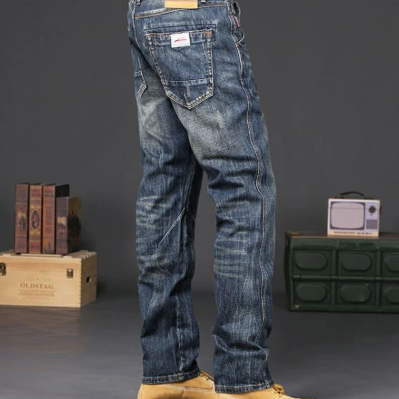 Vintage Country Style Straight Jeans