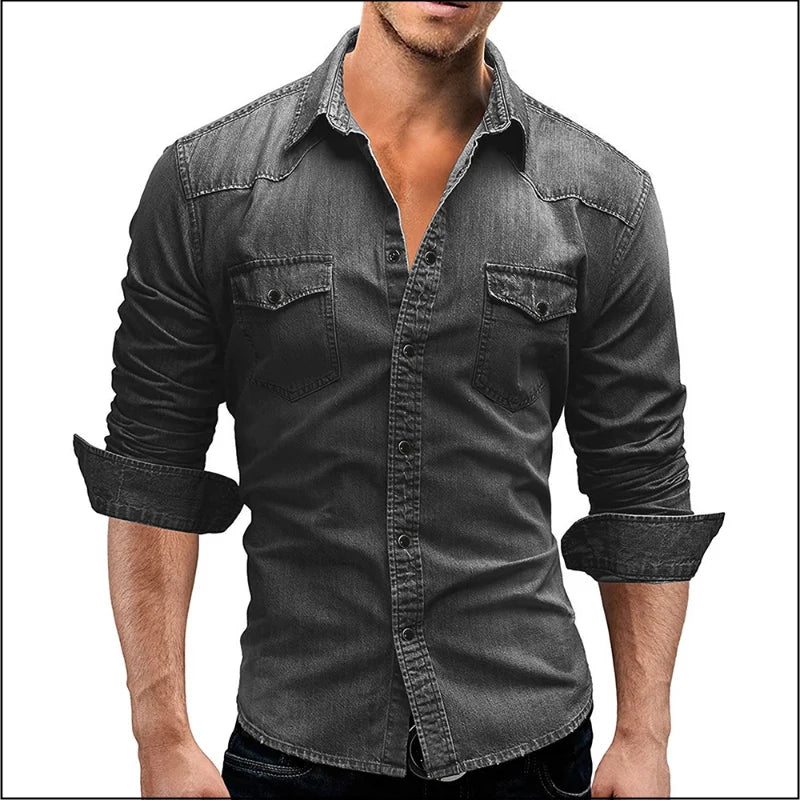 Men's Denim Short Sleeve shirt
