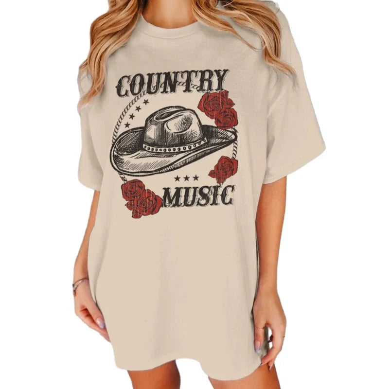 Women Retro Country Music Concert T Shirt