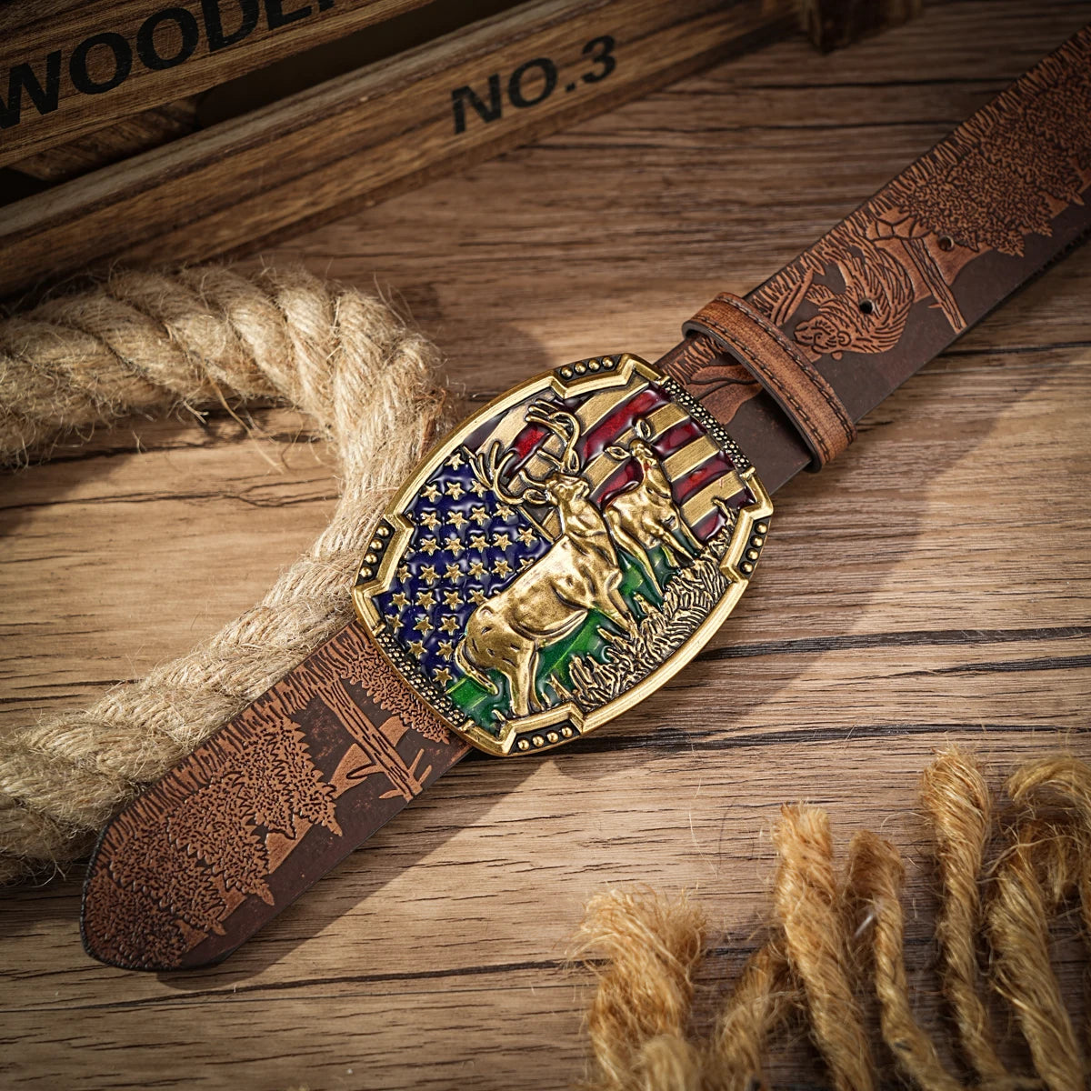 Western Cowboy American Deer belt