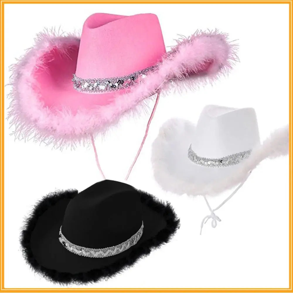 A range of Sequin and non sequin Cowboy/girl Hats